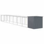 vidaXL Coteț de pui cu incintă antracit 110x813x110 cm oțel galvanizat vidaXL Coteț de pui cu incintă antracit 110x813x110 cm oțel galvanizat