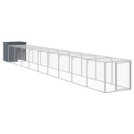 vidaXL Coteț de pui cu incintă antracit 110x1017x110cm oțel galvanizat vidaXL Coteț de pui cu incintă antracit 110x1017x110cm oțel galvanizat