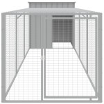 vidaXL Coteț pui cu incintă gri deschis 110x405x110 cm oțel galvanizat