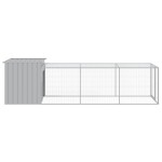 vidaXL Coteț pui cu incintă gri deschis 110x405x110 cm oțel galvanizat