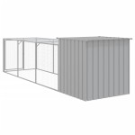 vidaXL Coteț pui cu incintă gri deschis 110x405x110 cm oțel galvanizat