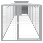 vidaXL Coteț pui cu incintă gri deschis 110x609x110 cm oțel galvanizat vidaXL Coteț pui cu incintă gri deschis 110x609x110 cm oțel galvanizat