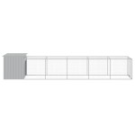 vidaXL Coteț pui cu incintă gri deschis 110x609x110 cm oțel galvanizat vidaXL Coteț pui cu incintă gri deschis 110x609x110 cm oțel galvanizat