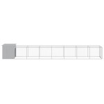 vidaXL Coteț pui cu incintă gri deschis 110x813x110 cm oțel galvanizat vidaXL Coteț pui cu incintă gri deschis 110x813x110 cm oțel galvanizat