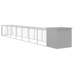 vidaXL Coteț pui cu incintă gri deschis 110x813x110 cm oțel galvanizat vidaXL Coteț pui cu incintă gri deschis 110x813x110 cm oțel galvanizat