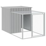 vidaXL Coteț pui cu incintă gri deschis 110x1017x110cm oțel galvanizat vidaXL Coteț pui cu incintă gri deschis 110x1017x110cm oțel galvanizat