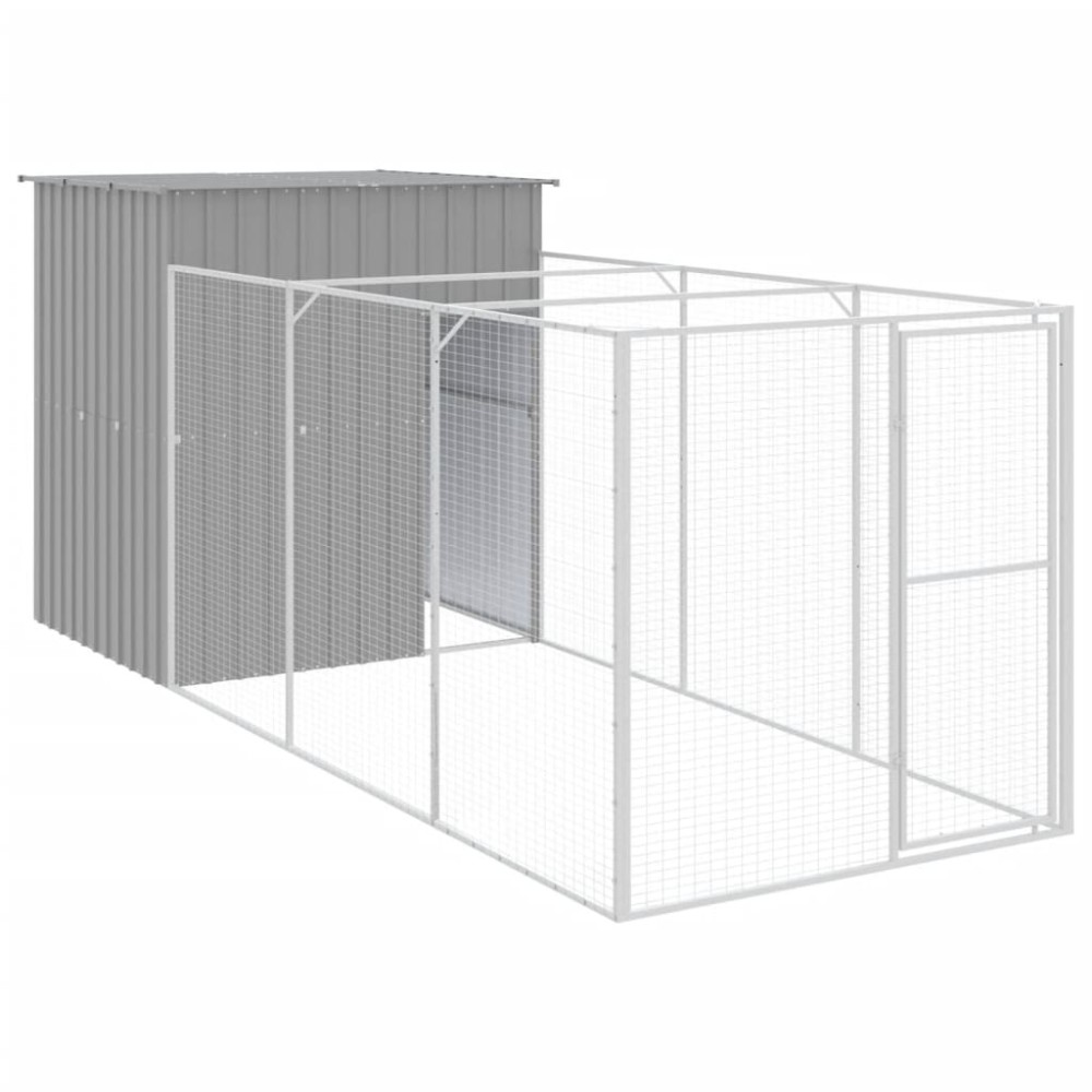 vidaXL Cușcă de câine & țarc gri deschis 165x455x181cm oțel galvanizat