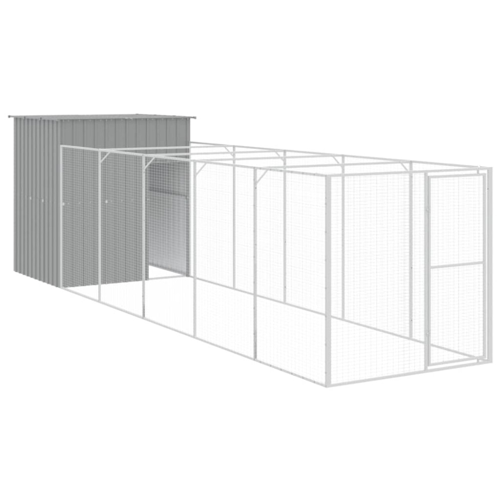 vidaXL Cușcă de câine & țarc gri deschis 165x659x181cm oțel galvanizat