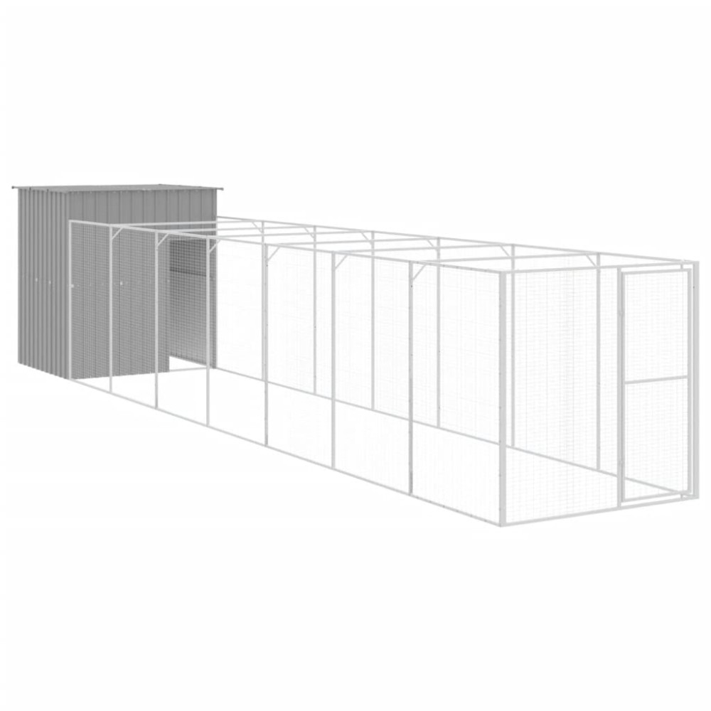 vidaXL Cușcă de câine & țarc gri deschis 165x863x181cm oțel galvanizat