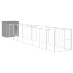 vidaXL Cușcă de câine & țarc gri deschis oțel galvanizat vidaXL Cușcă de câine & țarc gri deschis oțel galvanizat