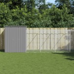 vidaXL Cușcă de câine & țarc gri deschis oțel galvanizat vidaXL Cușcă de câine & țarc gri deschis oțel galvanizat