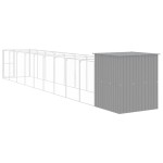 vidaXL Cușcă de câine & țarc gri deschis oțel galvanizat vidaXL Cușcă de câine & țarc gri deschis oțel galvanizat