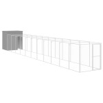 vidaXL Cușcă de câine & țarc gri deschis oțel galvanizat vidaXL Cușcă de câine & țarc gri deschis oțel galvanizat