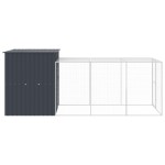 vidaXL Coteț de pui cu incintă antracit 165x455x181 cm oțel galvanizat