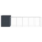 vidaXL Coteț de pui cu incintă antracit 165x659x181 cm oțel galvanizat vidaXL Coteț de pui cu incintă antracit 165x659x181 cm oțel galvanizat