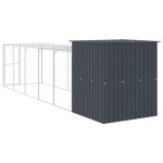 vidaXL Coteț de pui cu incintă antracit 165x659x181 cm oțel galvanizat vidaXL Coteț de pui cu incintă antracit 165x659x181 cm oțel galvanizat
