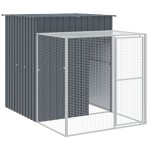 vidaXL Coteț de pui cu incintă antracit 165x659x181 cm oțel galvanizat vidaXL Coteț de pui cu incintă antracit 165x659x181 cm oțel galvanizat