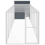 vidaXL Coteț de pui cu incintă antracit 165x863x181 cm oțel galvanizat vidaXL Coteț de pui cu incintă antracit 165x863x181 cm oțel galvanizat