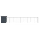 vidaXL Coteț de pui cu incintă antracit 165x1067x181cm oțel galvanizat