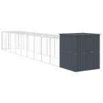vidaXL Coteț de pui cu incintă antracit 165x1067x181cm oțel galvanizat