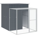 vidaXL Coteț de pui cu incintă antracit 165x1067x181cm oțel galvanizat