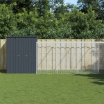 vidaXL Coteț de pui cu incintă antracit 165x1271x181cm oțel galvanizat vidaXL Coteț de pui cu incintă antracit 165x1271x181cm oțel galvanizat