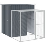 vidaXL Coteț de pui cu incintă antracit 165x1271x181cm oțel galvanizat vidaXL Coteț de pui cu incintă antracit 165x1271x181cm oțel galvanizat
