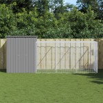 vidaXL Coteț pui cu incintă gri deschis 165x455x181 cm oțel galvanizat vidaXL Coteț pui cu incintă gri deschis 165x455x181 cm oțel galvanizat