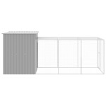 vidaXL Coteț pui cu incintă gri deschis 165x455x181 cm oțel galvanizat vidaXL Coteț pui cu incintă gri deschis 165x455x181 cm oțel galvanizat