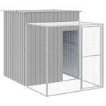 vidaXL Coteț pui cu incintă gri deschis 165x659x181 cm oțel galvanizat