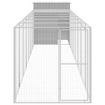 vidaXL Coteț pui cu incintă gri deschis 165x863x181 cm oțel galvanizat