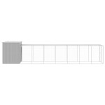 vidaXL Coteț pui cu incintă gri deschis 165x863x181 cm oțel galvanizat