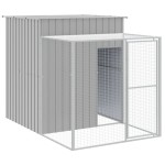 vidaXL Coteț pui cu incintă gri deschis 165x1067x181cm oțel galvanizat vidaXL Coteț pui cu incintă gri deschis 165x1067x181cm oțel galvanizat