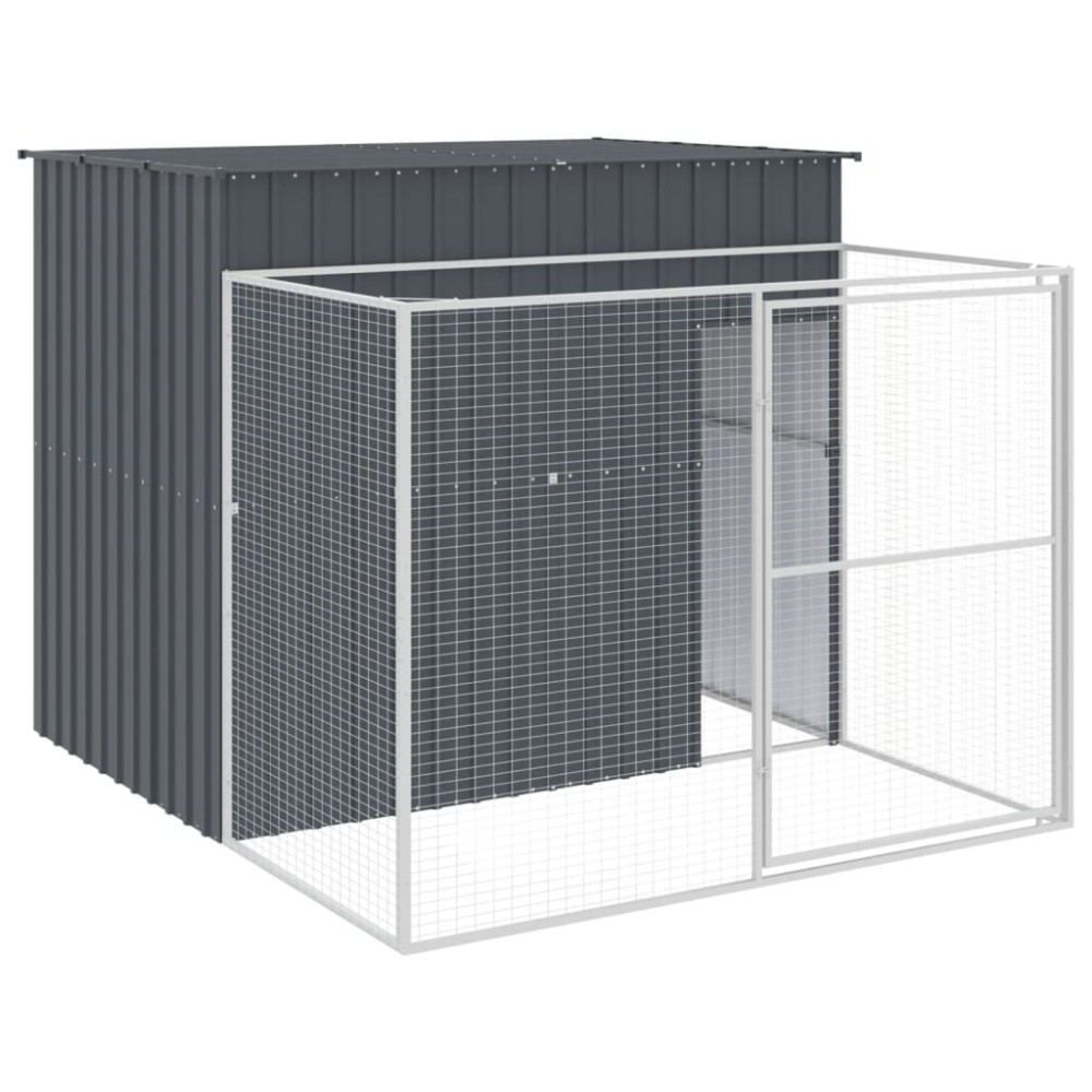 vidaXL Cușcă de câine cu țarc antracit 214x253x181 cm oțel galvanizat