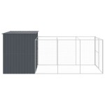 vidaXL Cușcă de câine cu țarc antracit 214x457x181 cm oțel galvanizat vidaXL Cușcă de câine cu țarc antracit 214x457x181 cm oțel galvanizat