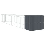 vidaXL Cușcă de câine cu țarc antracit 214x1069x181 cm oțel galvanizat vidaXL Cușcă de câine cu țarc antracit 214x1069x181 cm oțel galvanizat