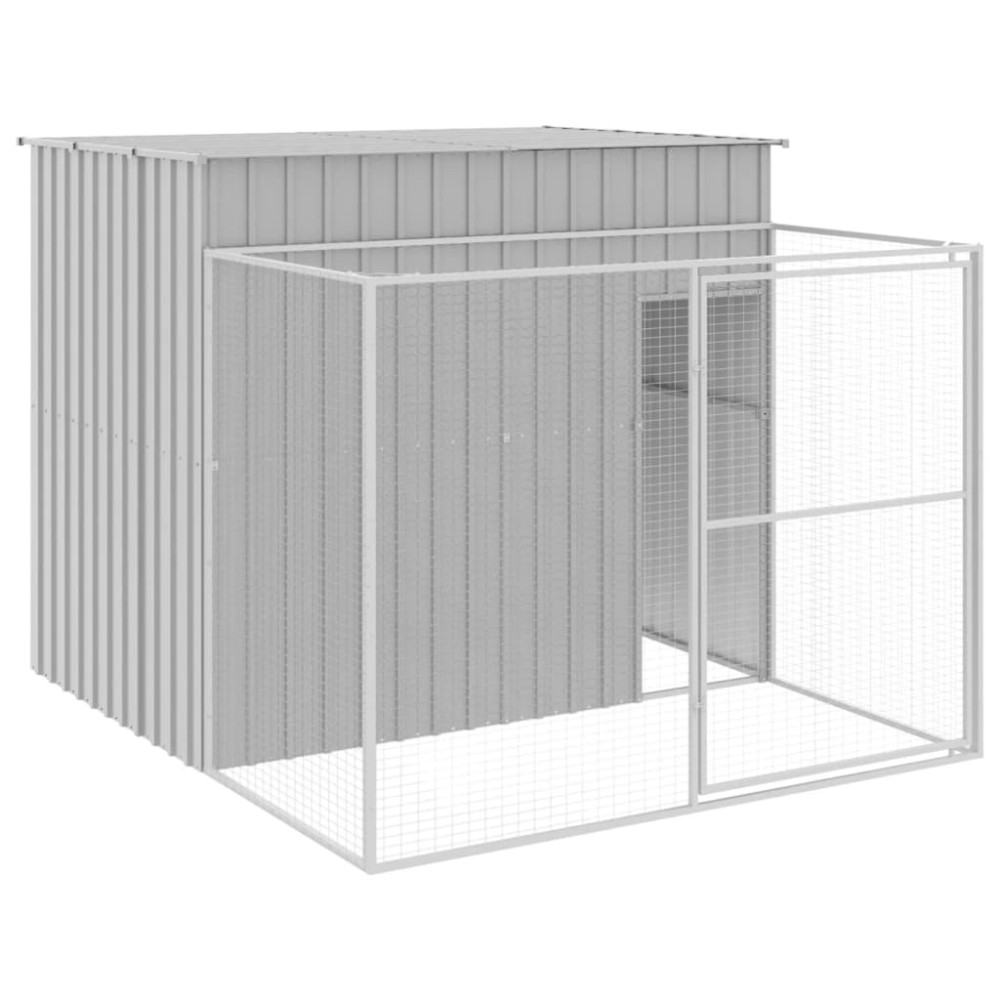 vidaXL Cușcă de câine & țarc gri deschis 214x253x181cm oțel galvanizat