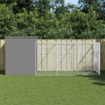 vidaXL Cușcă de câine & țarc gri deschis 214x457x181cm oțel galvanizat vidaXL Cușcă de câine & țarc gri deschis 214x457x181cm oțel galvanizat