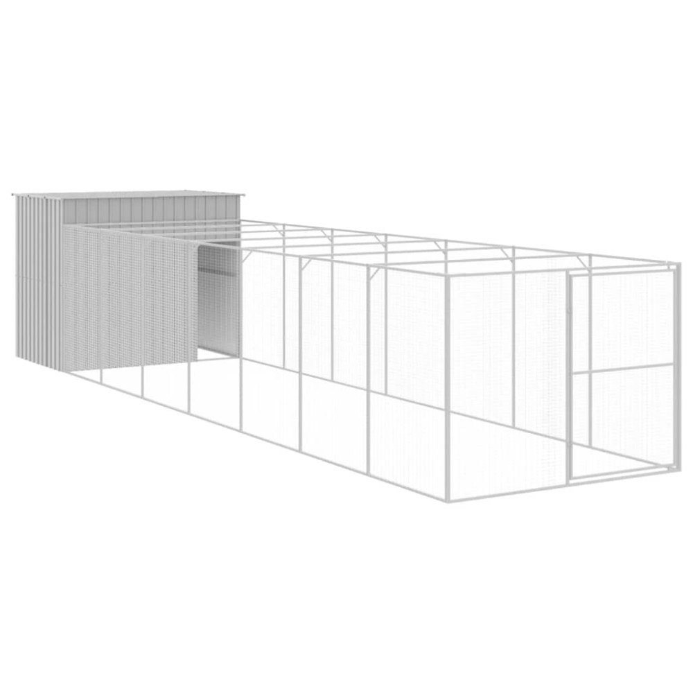vidaXL Cușcă de câine & țarc gri deschis 214x865x181cm oțel galvanizat