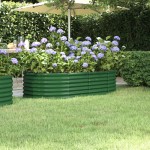 vidaXL Strat înălțat grădină 152x80x36 cm oțel galvanizat