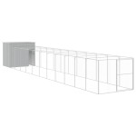 vidaXL Cușcă câine & țarc gri deschis 214x1273x181 cm oțel galvanizat vidaXL Cușcă câine & țarc gri deschis 214x1273x181 cm oțel galvanizat