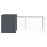 vidaXL Cușcă de câine cu țarc antracit 214x457x181 cm oțel galvanizat