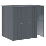 vidaXL Cușcă de câine cu țarc antracit 214x457x181 cm oțel galvanizat
