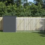vidaXL Cușcă câine cu țarc antracit 214x1273x181 cm oțel galvanizat vidaXL Cușcă câine cu țarc antracit 214x1273x181 cm oțel galvanizat