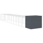 vidaXL Cușcă câine cu țarc antracit 214x1273x181 cm oțel galvanizat vidaXL Cușcă câine cu țarc antracit 214x1273x181 cm oțel galvanizat