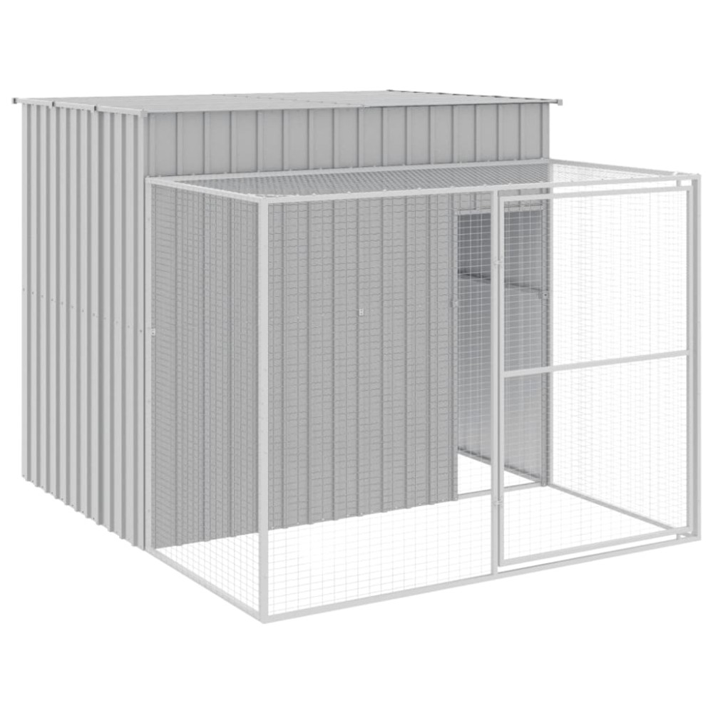 vidaXL Cușcă de câine & țarc gri deschis 214x253x181cm oțel galvanizat