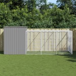 vidaXL Cușcă de câine & țarc gri deschis 214x457x181cm oțel galvanizat vidaXL Cușcă de câine & țarc gri deschis 214x457x181cm oțel galvanizat