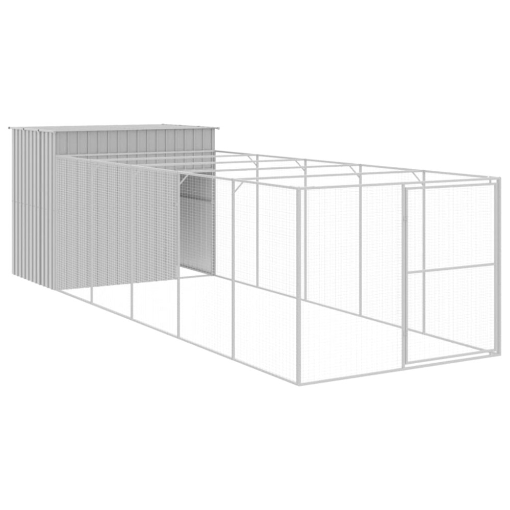 vidaXL Cușcă de câine & țarc gri deschis 214x661x181cm oțel galvanizat