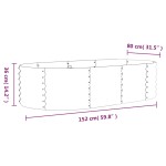 vidaXL Strat înălțat grădină gri 152x80x36cm oțel vopsit electrostatic