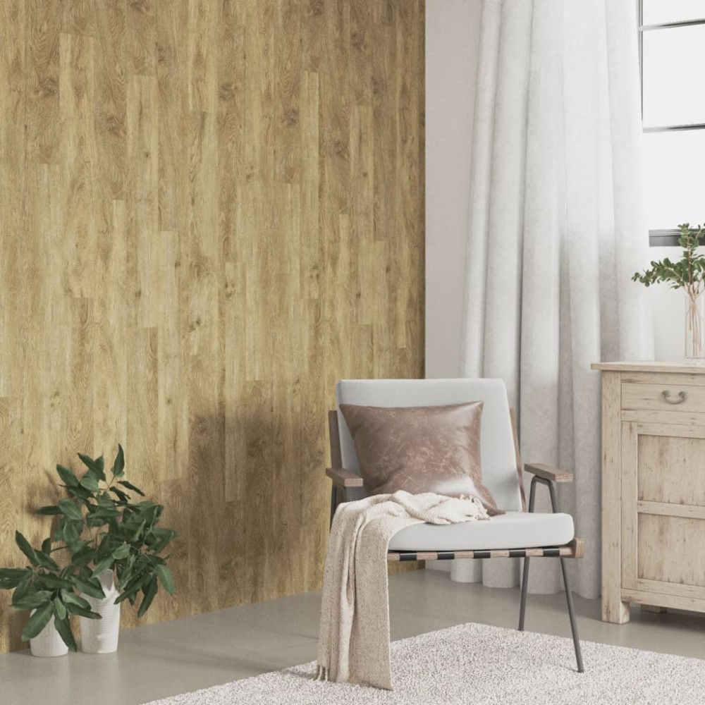 vidaXL Panouri de perete aspect lemn, maro, 4,12 m², PVC